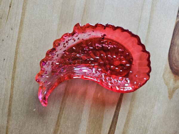 vide poche aile d'ange rose rouge en résine epoxy